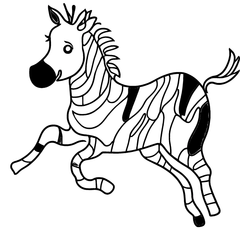 Zebra in a cartoon race