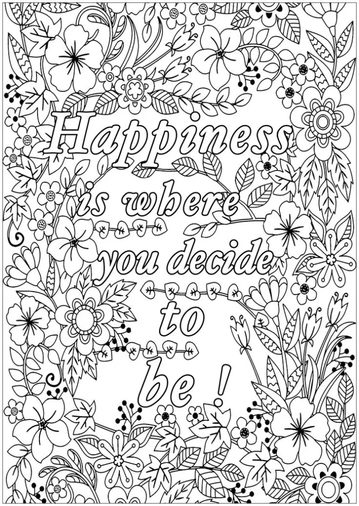 198 Printable Adult Coloring Pages with Quotes For 2025