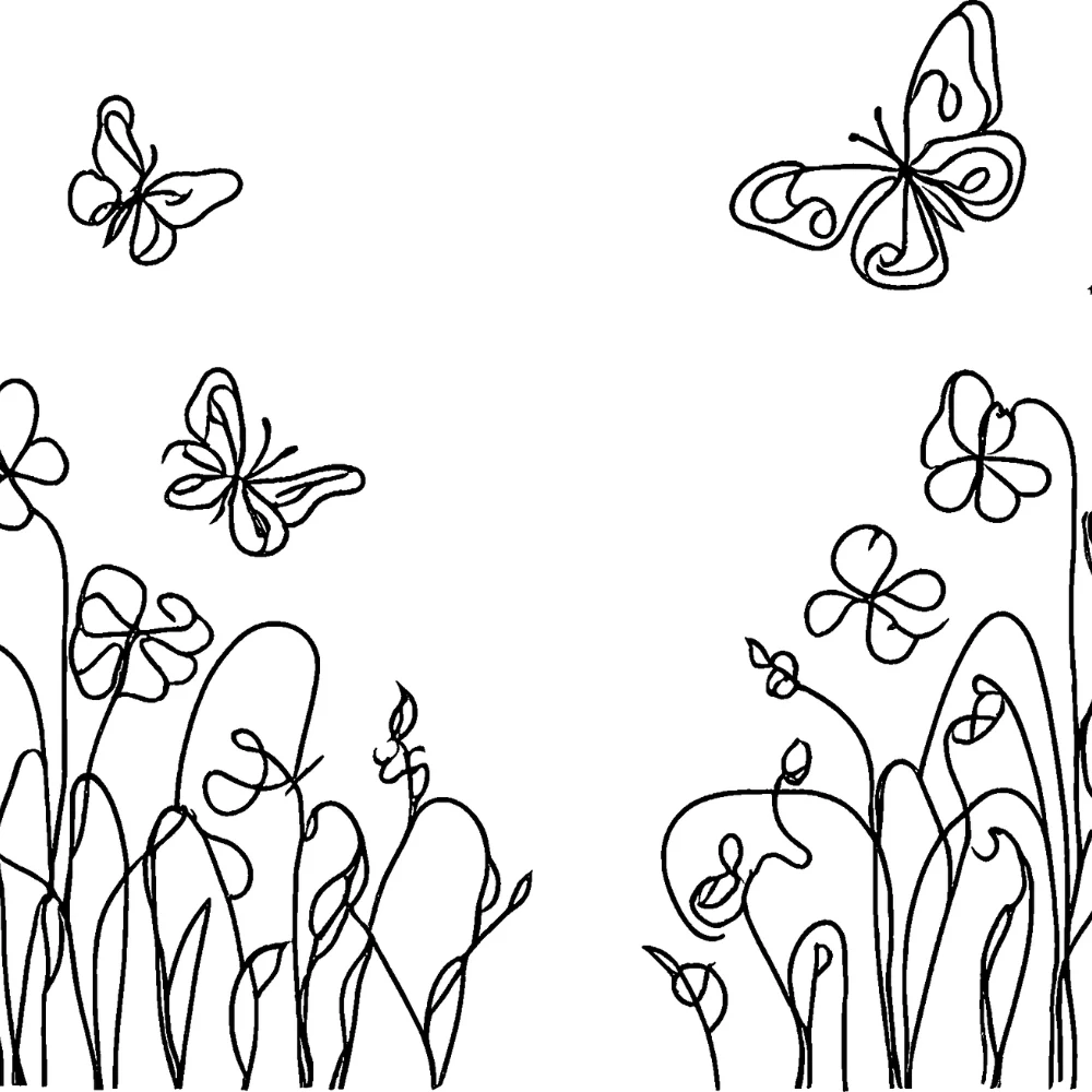 Sunny meadow with butterflies