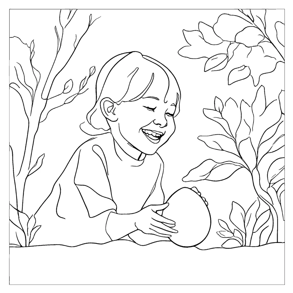 Egg hunt in the park scene