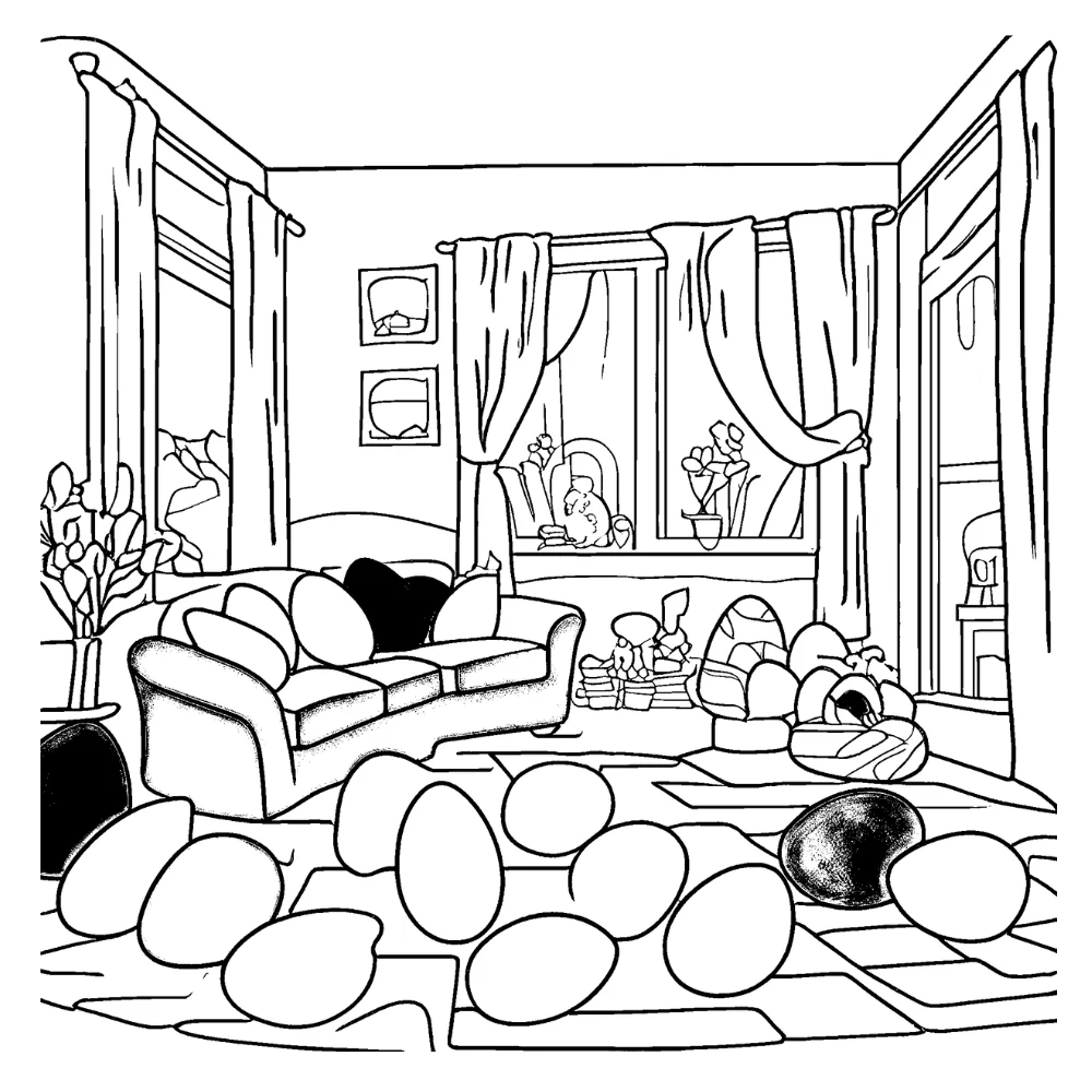 Eggs hidden around the house