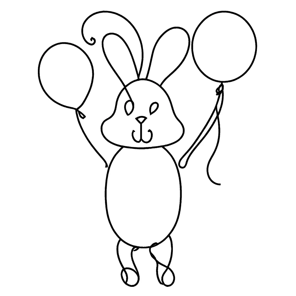 Bunny with balloons
