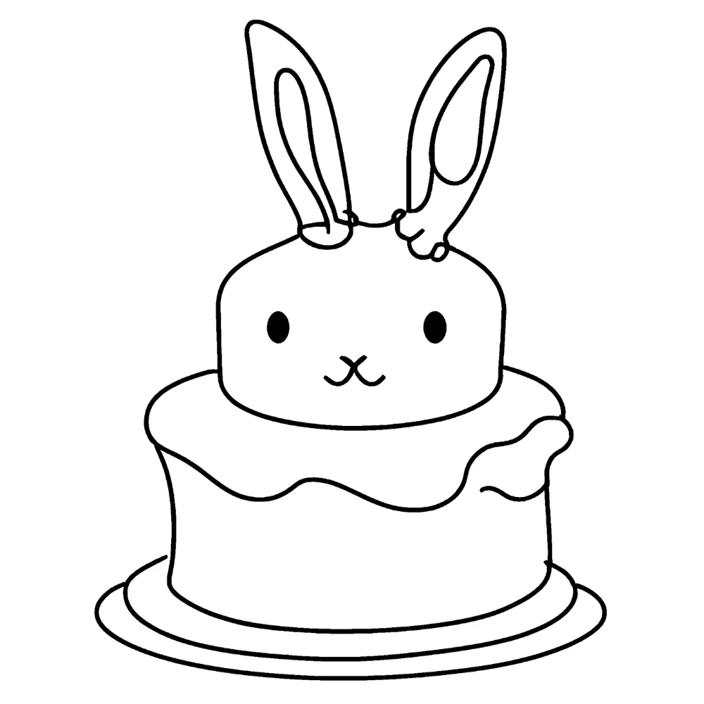 Bunny birthday-style cake