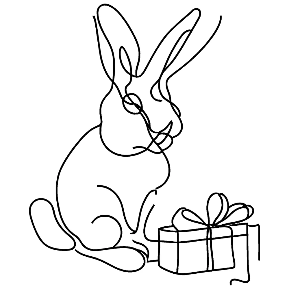 Bunny giving an Easter gift