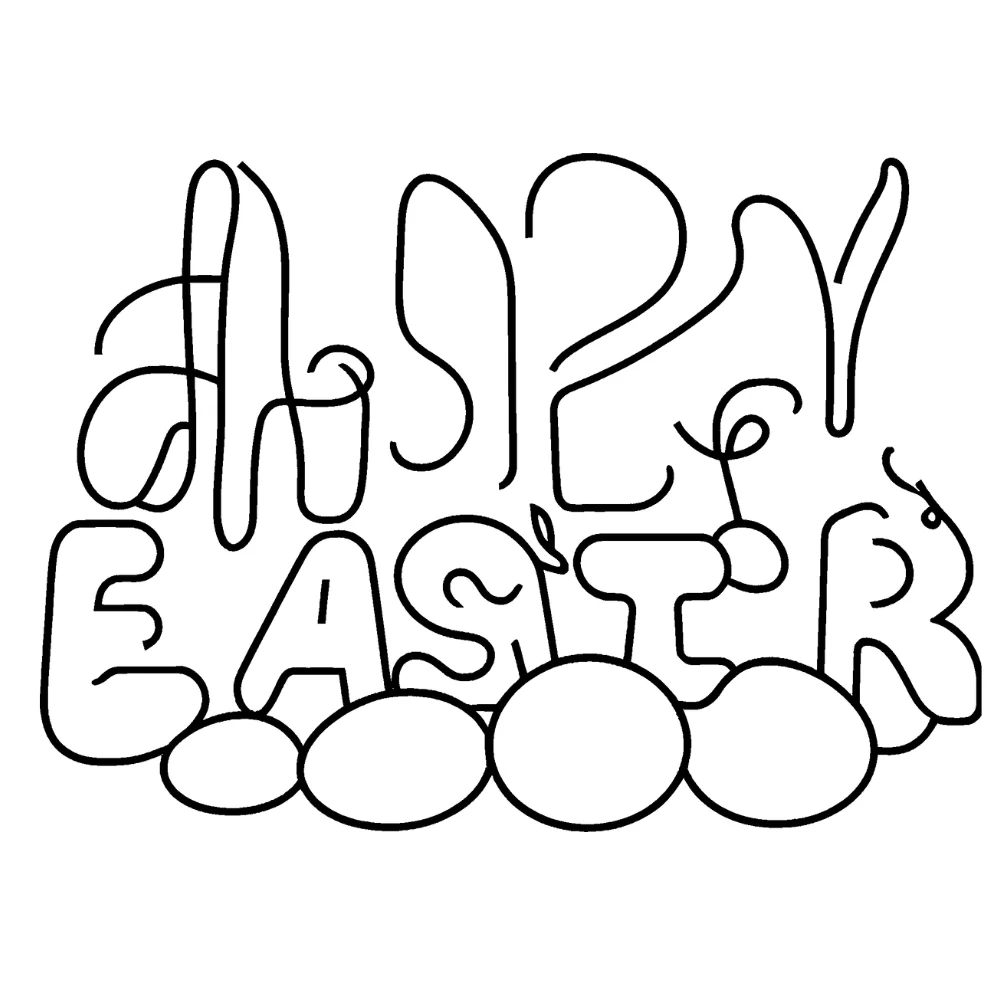 Hoppy Easter! in bubble letters