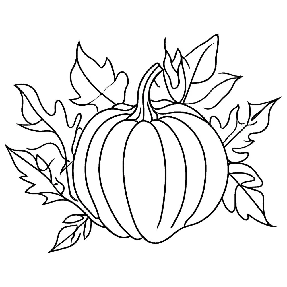 "Hello Autumn" β Pumpkin & falling leaves