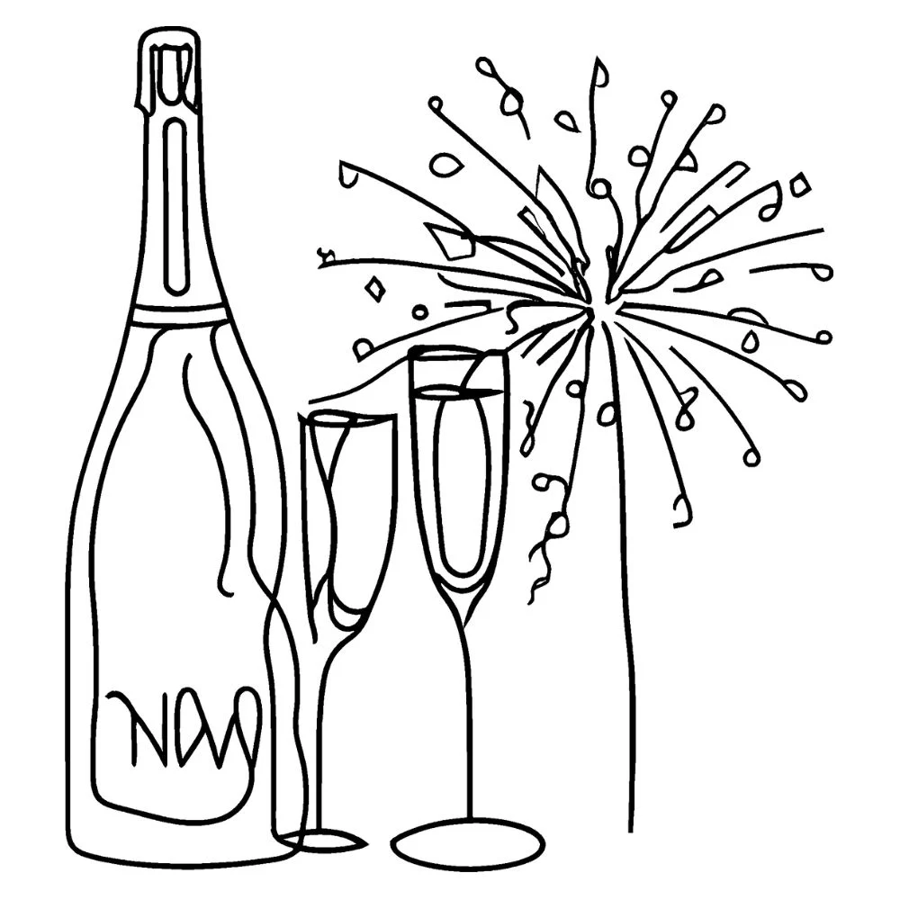 "New Year, New Me" β Fireworks & champagne