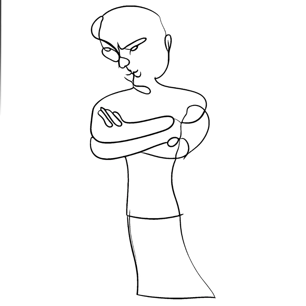 Shadow standing (arms crossed)