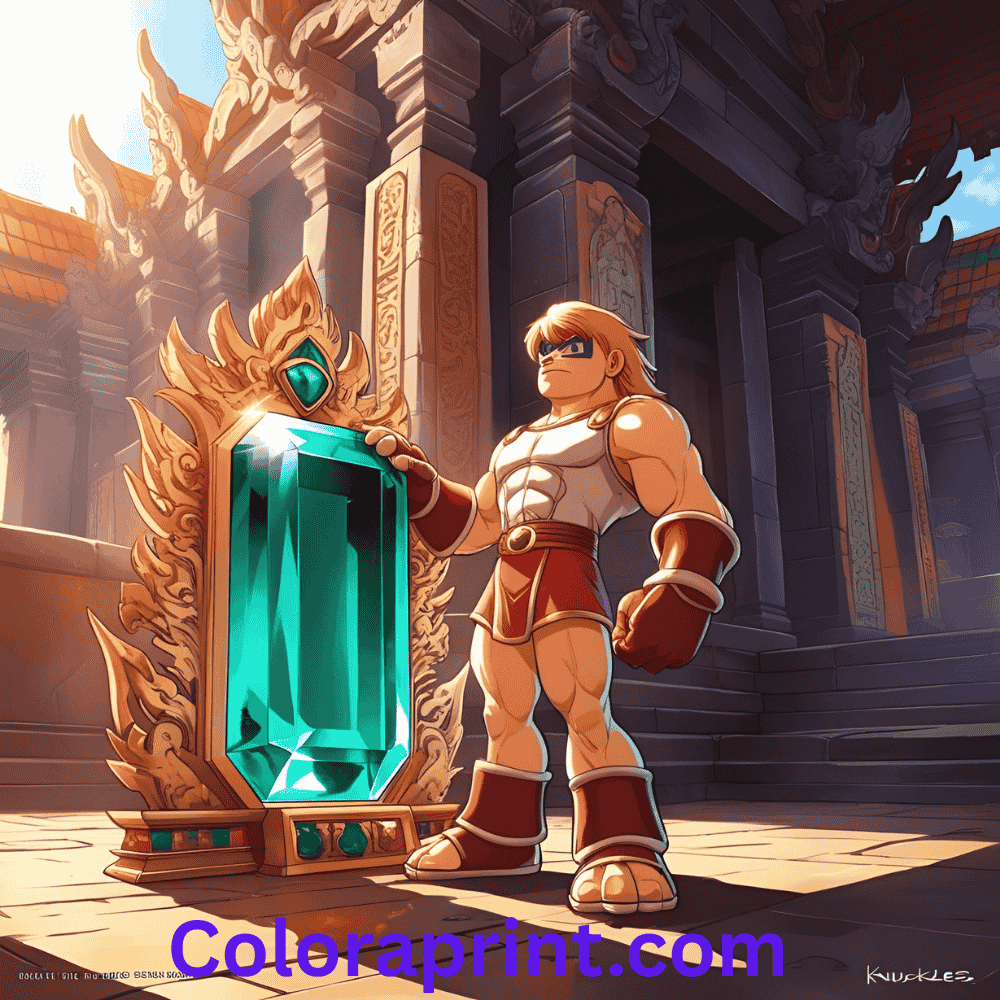 Knuckles with Master Emerald β Jewel reflections