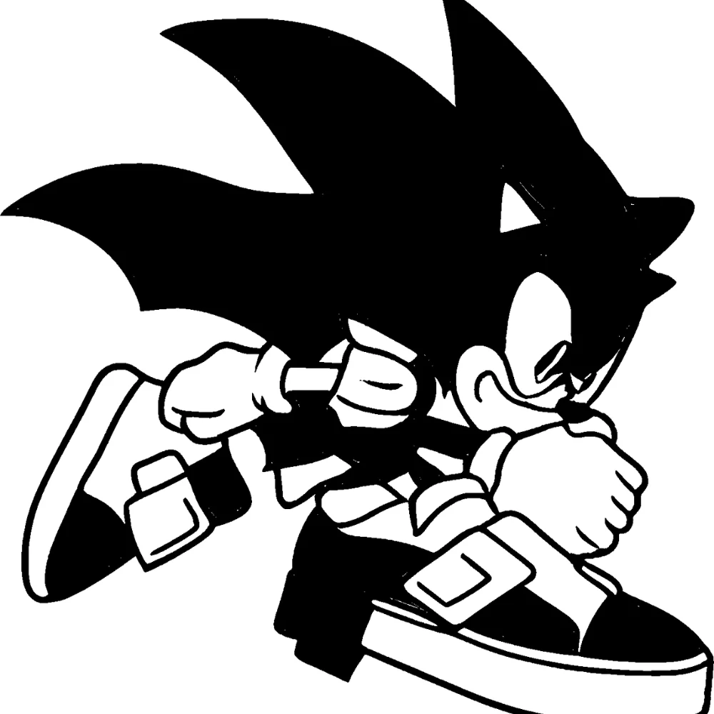 Sonicβs shoes β Bright red with white cuffs.