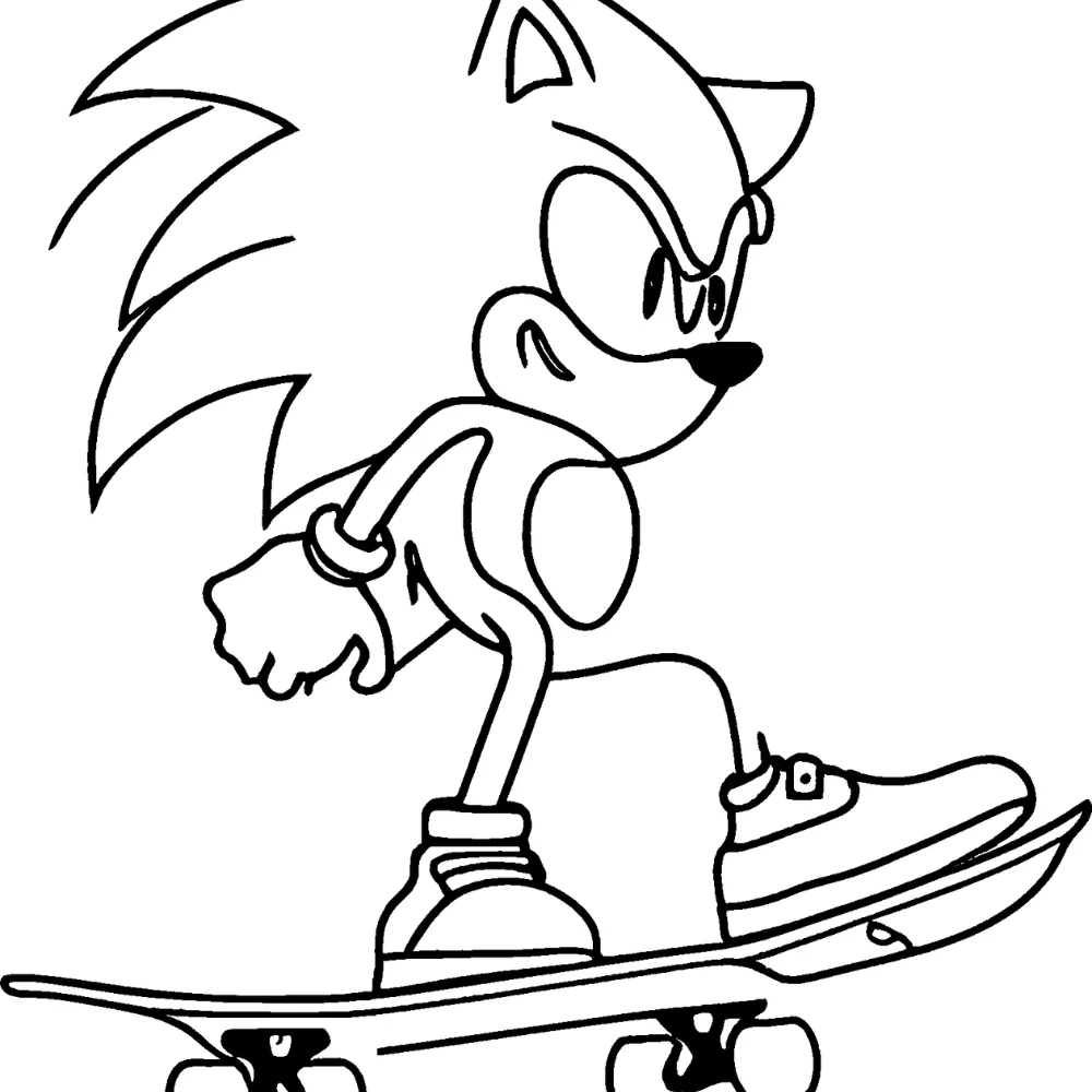 Sonic on a skateboard β Urban street vibe