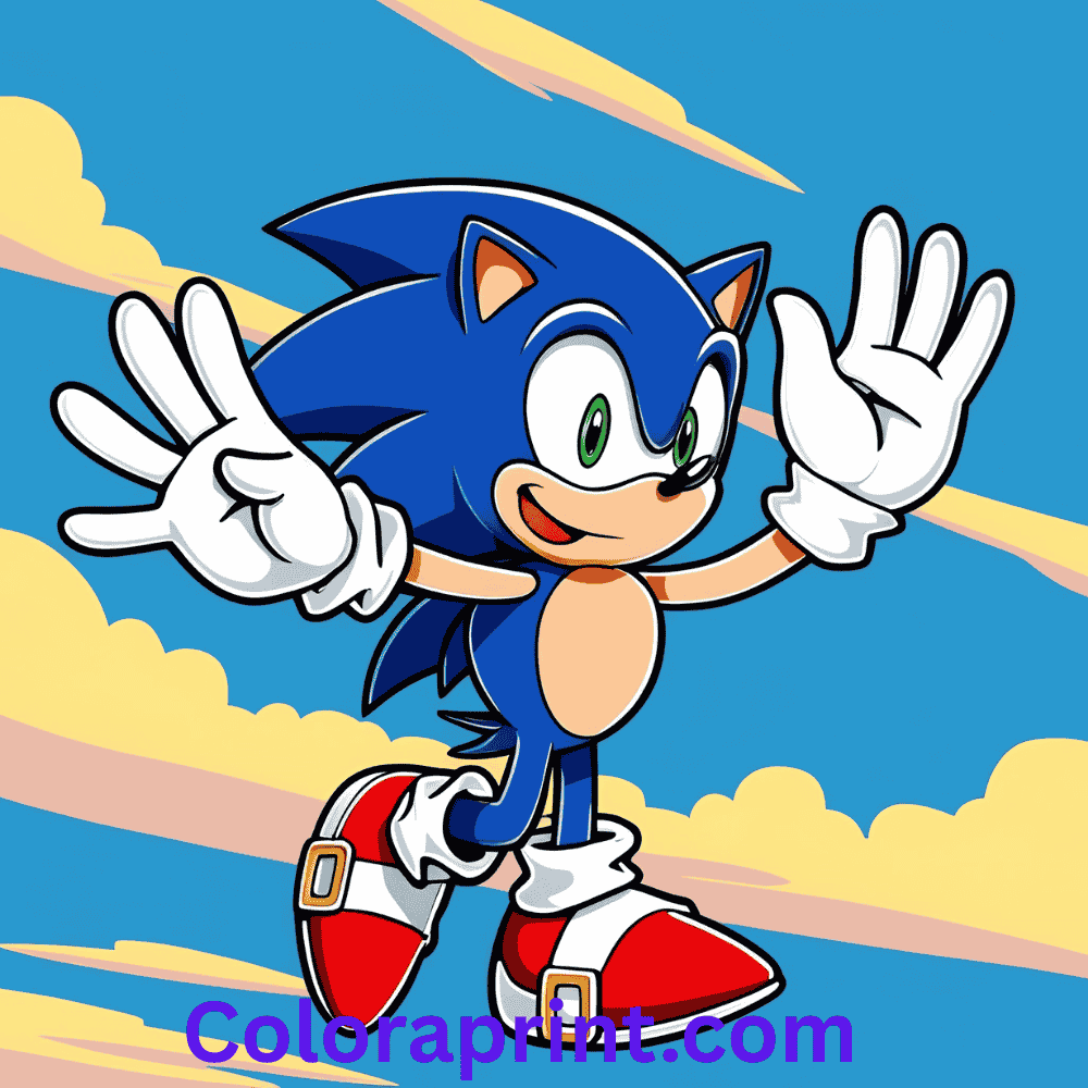 Sonic waving β Bold, clear lines.