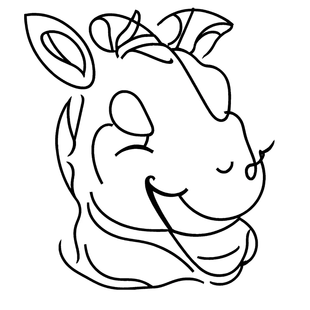 Cartoon zebra smiling