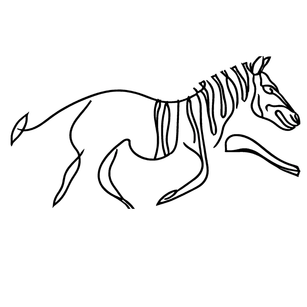 Zebra running (motion lines)
