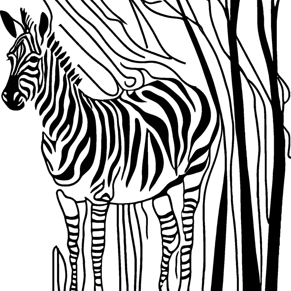 Zebra in a jungle scene