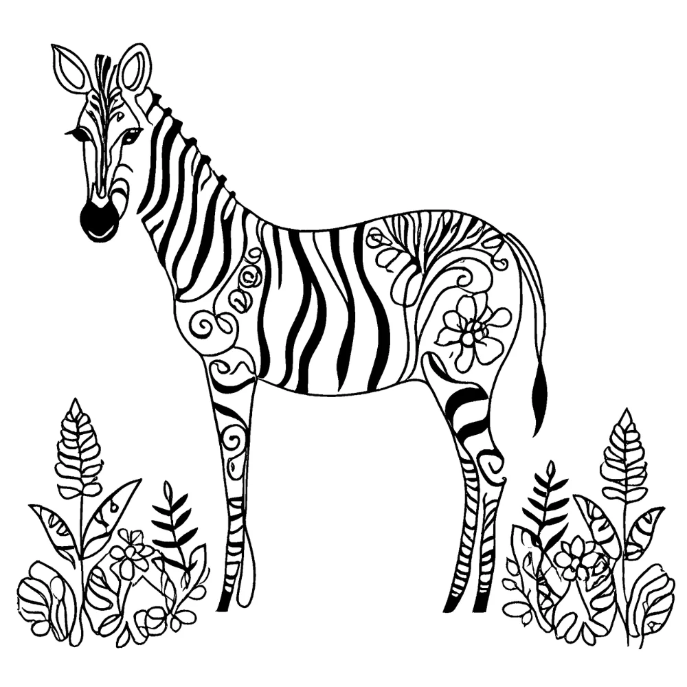 Zebra drinking water