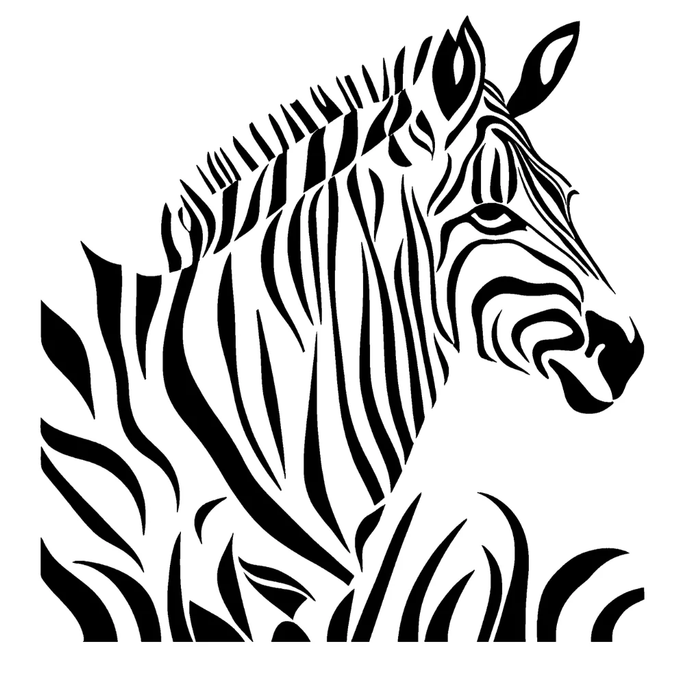 Zebra with tribal tattoo designs