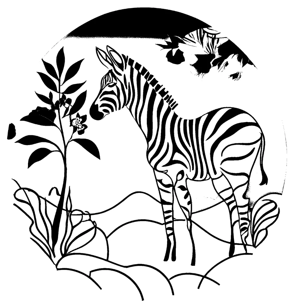 Zebra silhouette with floral fill