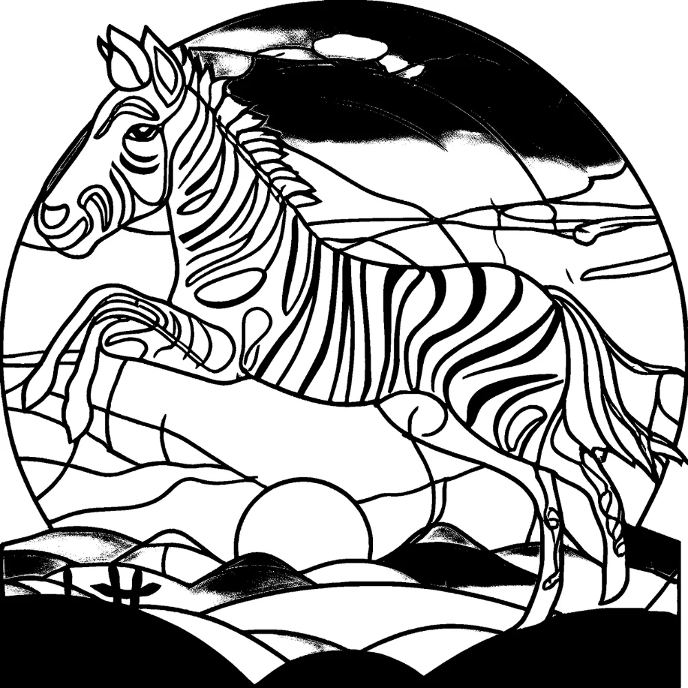 Zebra with dreamcatcher elements