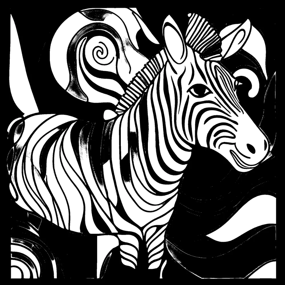 Zebra in a psychedelic style
