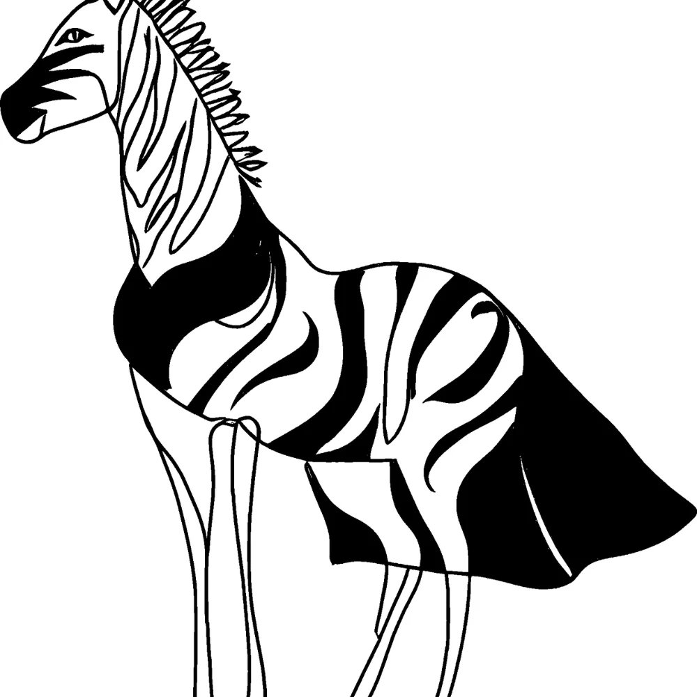 Zebra with a superhero cape