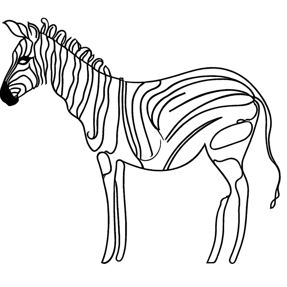 Zebra with metallic silver stripes