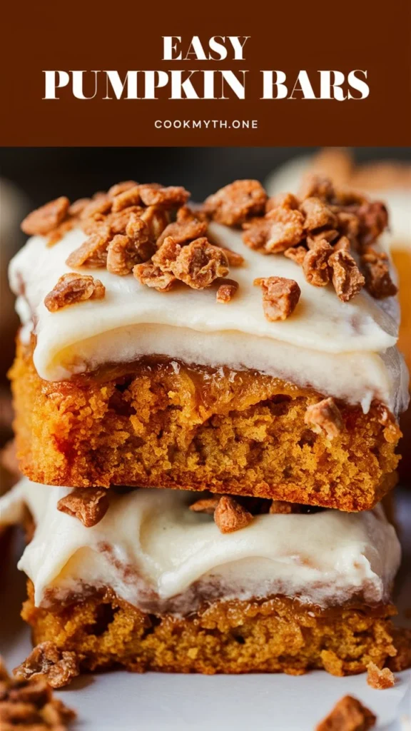 Pumpkin Bars with Pumpkin Spice Cream Cheese Drizzle