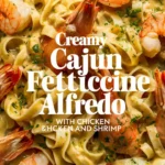 Spicy Cajun Shrimp Alfredo with Fettuccine
